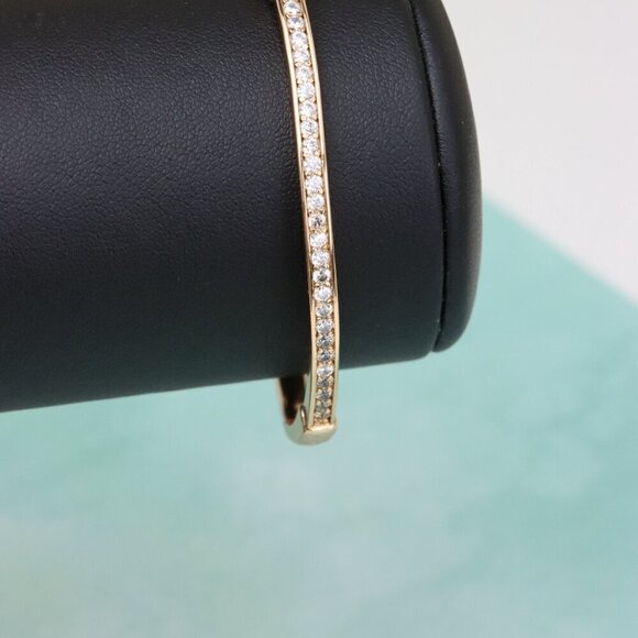 Elegant Rose Gold Bangle with Sparkling Stone Line Detailing, XPBL0441 - Picture 8 of 12